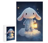 Puzzles pour Adolescents Cute Bunny on Cloud with Lantern Puzzle Adulte - Décoration Murale - Découpe De Précision pour Les Gamers 1000 PCS