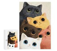 Puzzles pour Adolescents Cute Cats Illustration Puzzles pour Adultes, Jouets Anti-Stress, Difficile, Cadeau d'anniversaire, Cadeaux, 1000 PCS