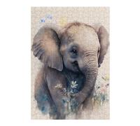 Puzzles pour Adolescents Cute Elephant Baby Puzzles pour Adolescents, Jouets Anti-Stress, Décoration Murale, Cadeau d'anniversaire, Cadeaux, 38x26cm/1000pcs