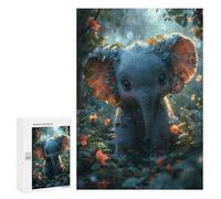 Puzzles pour Adolescents Cute Elephant Cartoon Puzzles pour Adultes - Jeu Manuel - Niveau De Difficulté Élevé - Idée Cadeau Originale pour Un Anniversaire 300 PCS