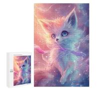 Puzzles pour Adolescents Cute Fox in Galaxy Puzzles pour Adultes, Jeu Manuel, Course De Vitesse, Activités Amusantes À La Maison, 1000 PCS