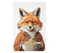 Puzzles pour Adolescents Cute Fox Ramen Japan Puzzles pour Adultes, Jeu Familial, Course De Vitesse Manuelle, Cadeaux d'anniversaire Uniques 75x50cm/1000pcs