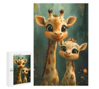 Puzzles pour Adolescents Cute Giraffe Family Puzzles pour Adolescents - Décoration Murale - Cadeau Unique pour Anniversaire Et Noël