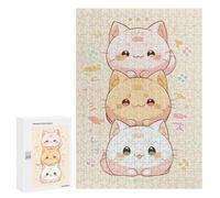 Puzzles pour Adolescents Cute Kawaii Cats Japan Art Puzzles pour Adultes - Jeu Manuel - Niveau De Difficulté Élevé - Idée Cadeau Originale pour Un Anniversaire 300 PCS