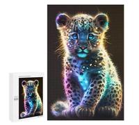 Puzzles pour Adolescents Cute Rainbow Baby Leopard Puzzles pour Adolescents - Décoration Murale - Cadeau Unique pour Anniversaire Et Noël