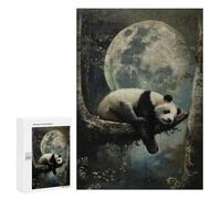 Puzzles pour Adolescents Cute Sleeping Panda Moon Puzzles pour Adultes, Jeux en Famille, Découpe De Précision, Difficile Et Stimulant 300 PCS