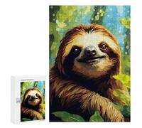 Puzzles pour Adolescents Cute Sloth Face Pixel Art Puzzles pour Adolescents - Décoration Murale - Cadeau Unique pour Anniversaire Et Noël