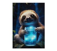 Puzzles pour Adolescents Cute Sloth Luminous Glow Puzzles pour Adolescents, Jouets Anti-Stress, Décoration Murale, Cadeau d'anniversaire, Cadeaux, 38x26cm/1000pcs