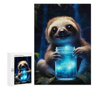 Puzzles pour Adolescents Cute Sloth Luminous Glow Puzzles pour Adultes, Jeux en Famille, Découpe De Précision, Difficile Et Stimulant 300 PCS