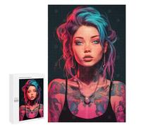 Puzzles pour Adolescents Cute Tattoo Girl Puzzles pour Adolescents : Améliorent La Mémoire. Chaque Pièce Est Unique - Idée Cadeau d'anniversaire Unique 1000 PCS