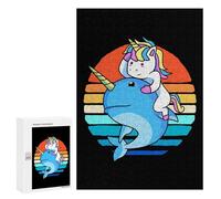 Puzzles pour Adolescents Cute Unicorn Narwhal Puzzle Adulte - Décoration Murale - Découpe De Précision pour Les Gamers 300 PCS