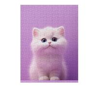 Puzzles pour Adolescents Cute White Kitten Puzzles pour Adolescents, Jouets Anti-Stress, Décoration Murale, Cadeau d'anniversaire, Cadeaux, 52x38cm/1000pcs
