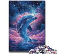 Puzzles pour Adolescents Dauphin Cosmique, défi d'intelligence cérébrale, Jouets addictifs, Cadeau d'anniversaire, décoration Murale 50x75cm
