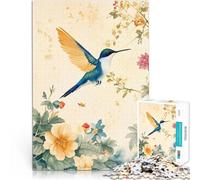 Puzzles pour Adolescents de 1000 pièces Aquarelle de Colibri en Fleur Jeux éducatifs Cadeau d'anniversaire, Cadeaux, décoration Murale 38x26cm