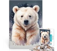 Puzzles pour Adolescents de 1000 pièces Aquarelle d'ours Polaire Mignon Jeu intellectuel Car C'est Un pour Toute la Famille 52x38cm