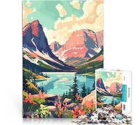 Puzzles pour Adolescents de 1000 pièces Art Naturel du lac Glacier du Montana Défi Difficile Œuvre d'art 75x50cm