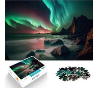 Puzzles pour Adolescents de 1000 pièces Aurore boréale au Cap Nord Jeux éducatifs Jouets DIY décoration Murale 75x50cm