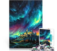 Puzzles pour Adolescents de 1000 pièces Aurore boréale et château Jeux Amusants en Famille Anniversaire et Cadeaux Uniques 75x50cm
