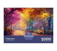 Puzzles pour Adolescents De 1000 Pièces Autumn Park Bench Scene Puzzle pour Adultes - Jeu De Réflexion - Améliore La Mémoire - Cadeaux pour Amis Et Famille 38x26cm/1000pcs