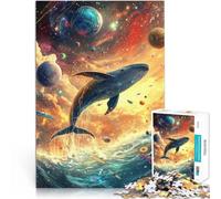 Puzzles pour Adolescents de 1000 pièces Baleine dans l'espace Jouets éducatifs d'apprentissage Œuvre d'art 38x26cm