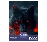 Puzzles pour Adolescents De 1000 Pièces Black Wolf Red Eyes Puzzle pour Adultes - Jeu De Réflexion - Améliore La Mémoire - Cadeaux pour Amis Et Famille 38x26cm/1000pcs