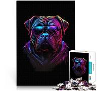 Puzzles pour Adolescents de 1000 pièces Bullmastiff Jouet éducatif d'apprentissage avec des pièces de Formes aléatoires entièrement imbriquées 75x50cm