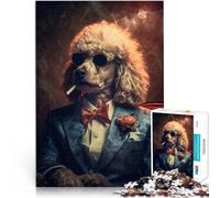 Puzzles pour Adolescents de 1000 pièces Caniche élégant Jouets Jeux éducatifs Soulagement du Stress Cadeau Amusant 38x26cm