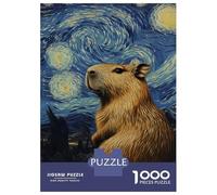 Puzzles pour Adolescents De 1000 Pièces Capybara Starry Night-4 Puzzle pour Adultes - Jeu De Réflexion - Améliore La Mémoire - Cadeaux pour Amis Et Famille 70x50cm/1000pcs