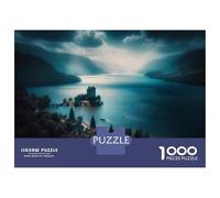 Puzzles pour Adolescents De 1000 Pièces Castle on The Lake Puzzles pour Adultes Jeux Relaxants, Amusants Et Humoristiques Cadeaux d'anniversaire Uniques 52x38cm/1000pcs