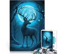 Puzzles pour Adolescents de 1000 pièces cerf Clair de Lune Vintage Analyse et logique Renforcer l'amour Entre Les Couples 38x26cm