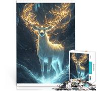 Puzzles pour Adolescents de 1000 pièces Cerf Magique doré pour Le Jeu éducatif Challenge Toy est idéal comme Cadeau pour Toute la Famille 26x38cm