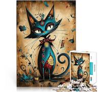 Puzzles pour Adolescents de 1000 pièces Chat mécanique Steampunk dans Un Style Fantastique défi éducatif Une œuvre d'art 52x38cm