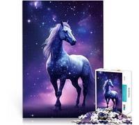 Puzzles pour Adolescents de 1000 pièces Cheval sur la poussière Spatiale Jeu de Quiz Renforcer l'amour Entre Les Couples 52x38cm