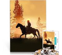 Puzzles pour Adolescents de 1000 pièces chevauchée de Cow-Boy Jeux éducatifs Décoration d'intérieur Une œuvre d'art 38x26cm