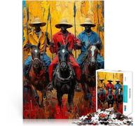 Puzzles pour Adolescents de 1000 pièces Chevauchée des tribus africaines Jouets éducatifs Cadeau d'œuvre d'art 75x50cm