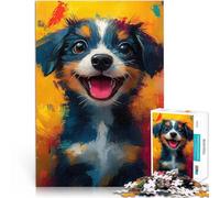Puzzles pour Adolescents de 1000 pièces Chien Mignon et Heureux Réduction du Stress intéressante Une œuvre d'art 38x26cm