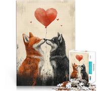 Puzzles pour Adolescents de 1000 pièces Chiens Amoureux Compétition de Vitesse Manuelle Offrir en Cadeau à Toute la Famille 52x38cm