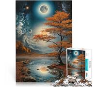 Puzzles pour Adolescents de 1000 pièces Ciel Nocturne d'automne sur Un Monde Extraterrestre Défi Difficile Super Cadeau 38x26cm