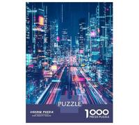 Puzzles pour Adolescents De 1000 Pièces City Lights at Night Puzzle, Jeu Manuel, Décoration Murale, Idéal comme Cadeau pour Toute La Famille 38x26cm/1000pcs