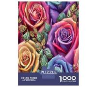 Puzzles pour Adolescents De 1000 Pièces Colorful Rose Bouquet Wall Art Puzzle, Jeu Manuel, Décoration Murale, Idéal comme Cadeau pour Toute La Famille 38x26cm/1000pcs