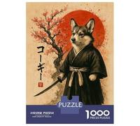 Puzzles pour Adolescents De 1000 Pièces Corgi Samurai Puzzles pour Adultes, Jeux Familiaux, Décoration Murale, Défi Éducatif 52x38cm/1000pcs