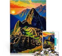 Puzzles pour Adolescents de 1000 pièces Coucher de Soleil sur Le Machu Picchu Jeu intellectuel Une œuvre d'art 52x38cm