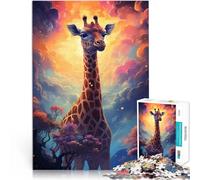 Puzzles pour Adolescents de 1000 pièces Créatures cosmiques Girafe Jeu Stimulant et Jeu Familial Bon Cadeau 38x52cm