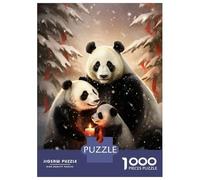 Puzzles pour Adolescents De 1000 Pièces Cute Panda Family Xmas Puzzle pour Adultes - Jeu De Réflexion - Améliore La Mémoire - Cadeaux pour Amis Et Famille 52x38cm/1000pcs