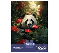 Puzzles pour Adolescents De 1000 Pièces Cute Panda Jungle Flowers Puzzles pour Adolescents - Jeux Relaxants - Cadeaux pour Femmes, Amis Et Famille 52x38cm/1000pcs