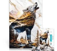 Puzzles pour Adolescents de 1000 pièces Dauphin bohème éclectique Apprentissage éducatif avec Affiche et Feuille de Questions correspondantes 38x26cm