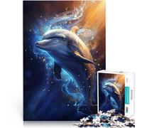 Puzzles pour Adolescents de 1000 pièces Dauphin céleste Cosmique Jouets de Jeu stimulants Jeu éducatif pour Anniversaire, Noël 50x70cm