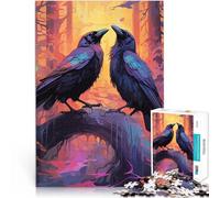 Puzzles pour Adolescents de 1000 pièces Deux Corbeaux Noirs Défi Difficile pour soulager Le Stress Décoration Parfaite 38x26cm