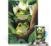 Puzzles pour Adolescents de 1000 pièces Deux Grenouilles sur Une Branche Casse-tête pour Car C'est Un pour Toute la Famille 38x26cm