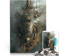 Puzzles pour Adolescents de 1000 pièces Dirigeable Steampunk pour Le Jeu éducatif Challenge Toy Décoration Parfaite 52x38cm